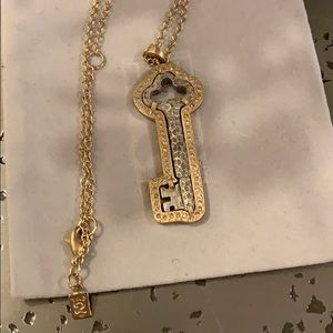 TAT 2 Gold overlay and silver key pendant necklace